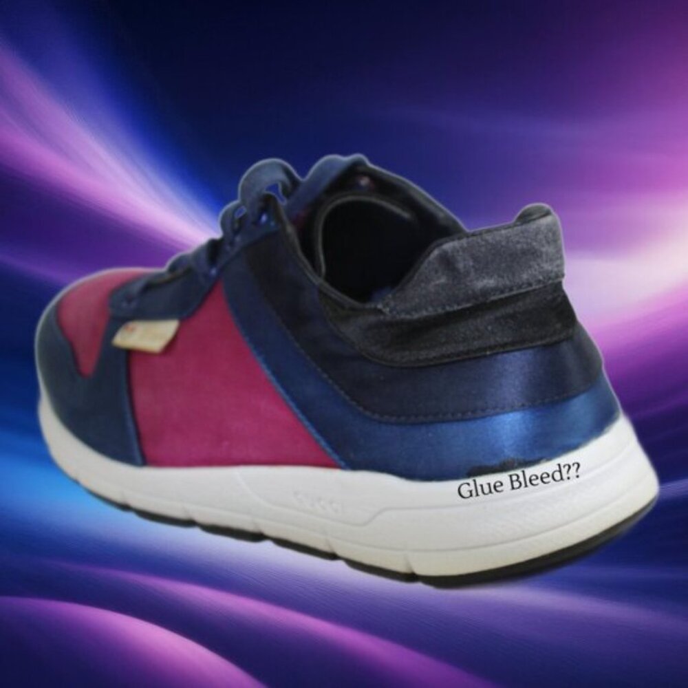 Gucci Web Runner Color Block Navy Fuchsia Lace-Up Trainers Size 36.5 (US 6.5) - Picture 13 of 13